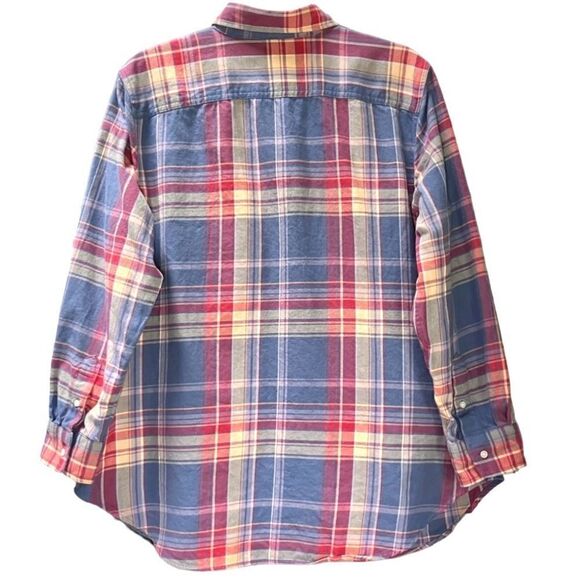 Lauren Ralph Lauren Plaid Flannel Shirt in Muted Blue/Red/Tan Women’s 1X - Picture 4 of 6
